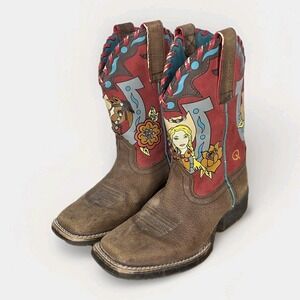 Ariat Quincy Mustang Sally Girls Cowboy Boots Youth 11 Brown Leather Western‎